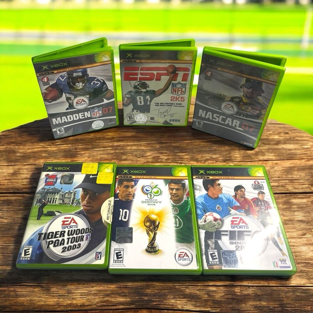 Original‎ OG Xbox Nascar Sports Football Golf Soccer Video Game Bundle Lot 6